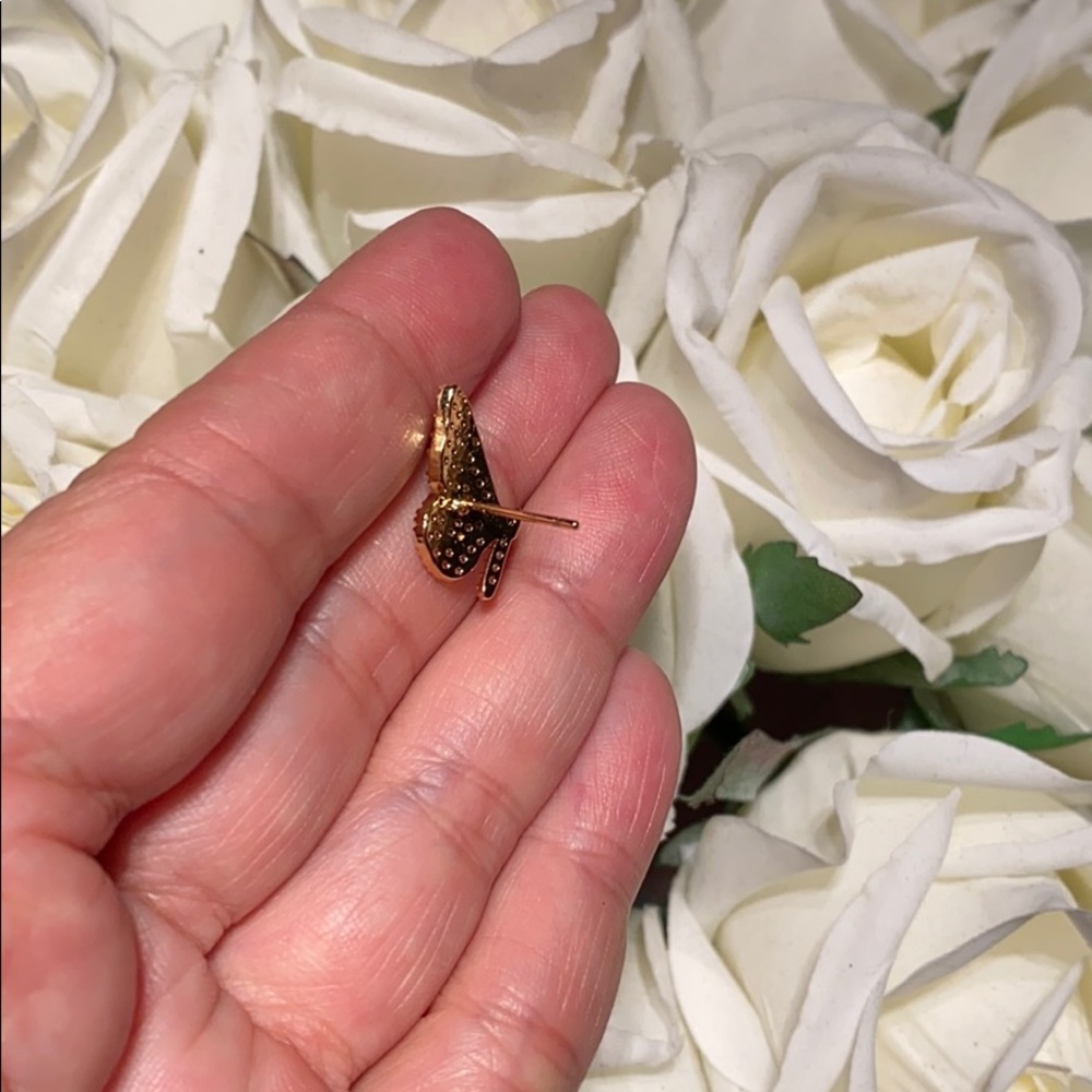 18k gold plated AAA crystals butterfly earrings - Picture 3 of 3